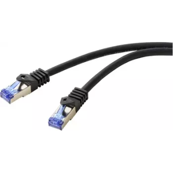 Renkforce RF-6830462 RJ45-netwerkkabel, patchkabel CAT 6a S/FTP 2,00 m zwart 1 stuk (RF-6830462)