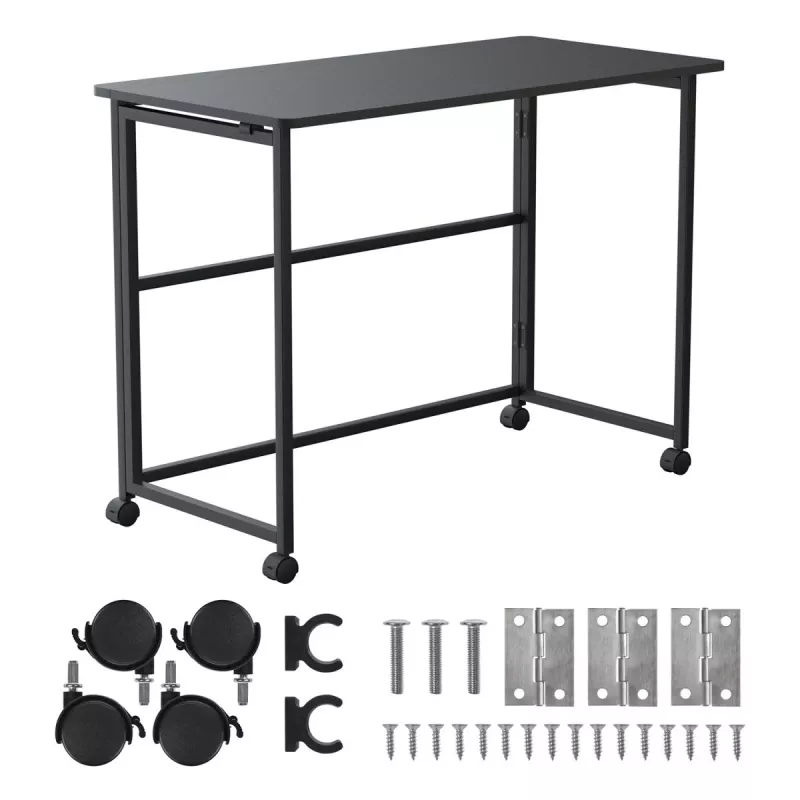 Maclean klaptafel, zwart, mobiel, 100 x 50 cm, max. 50 kg MC-1250 B