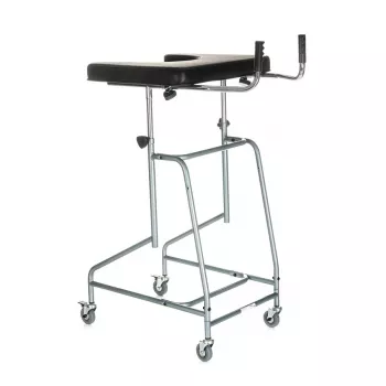 Vierwielige steunrollator VITEA CARE VCBK2A met in hoogte verstelbaar, opvouwbaar stalen frame, remmen, 4 rubberen wielen, max. belasting 125 kg