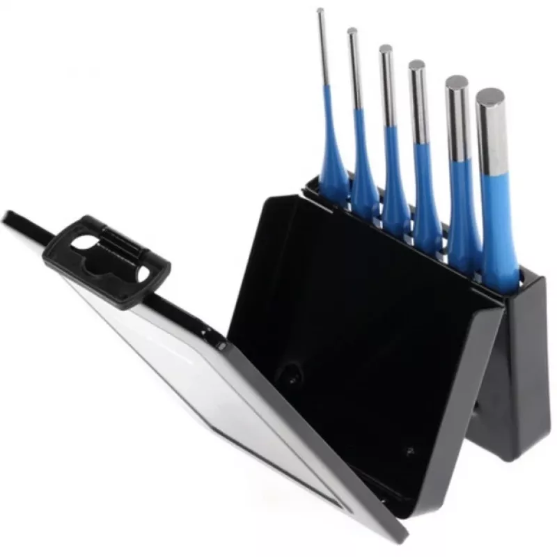 Splinttrekker-set 316 D, 6-delig (blauw, in metalen opklapbare cassette)