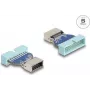 DeLOCK USB-adapter pinheader (stekker) naar interne USB Type-E bus, 5 Gbit/s, blauw