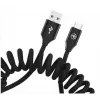 USB-naar-USB-C datakabel Tellur Extendable 3A 1,8 m zwart