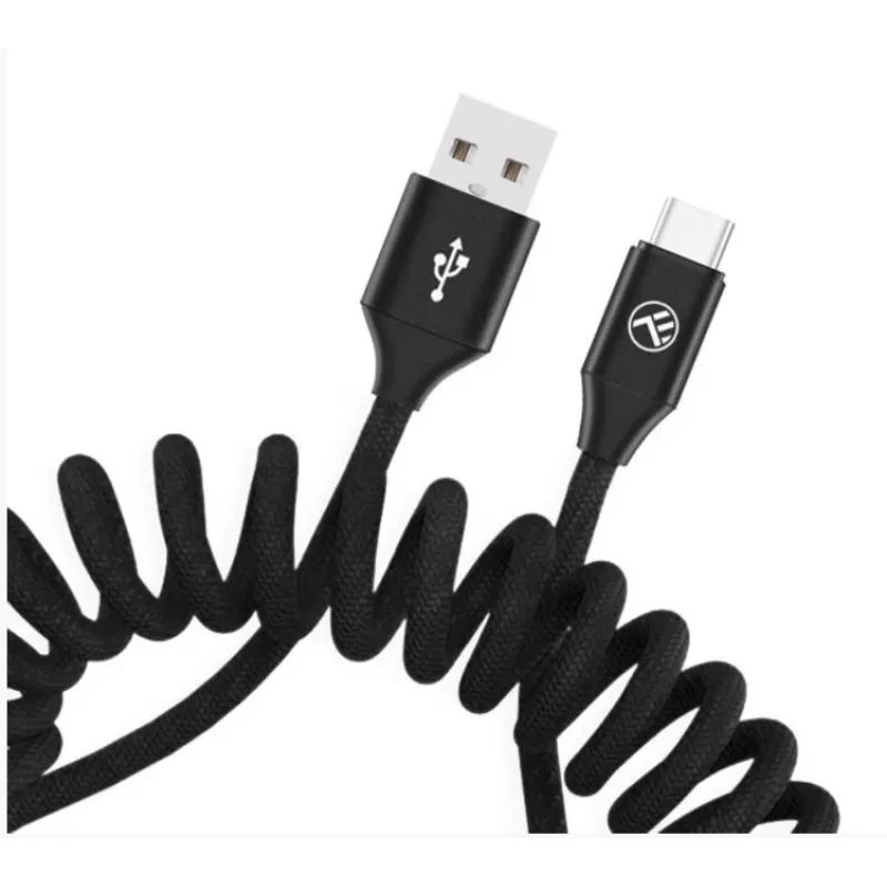 USB-naar-USB-C datakabel Tellur Extendable 3A 1,8 m zwart