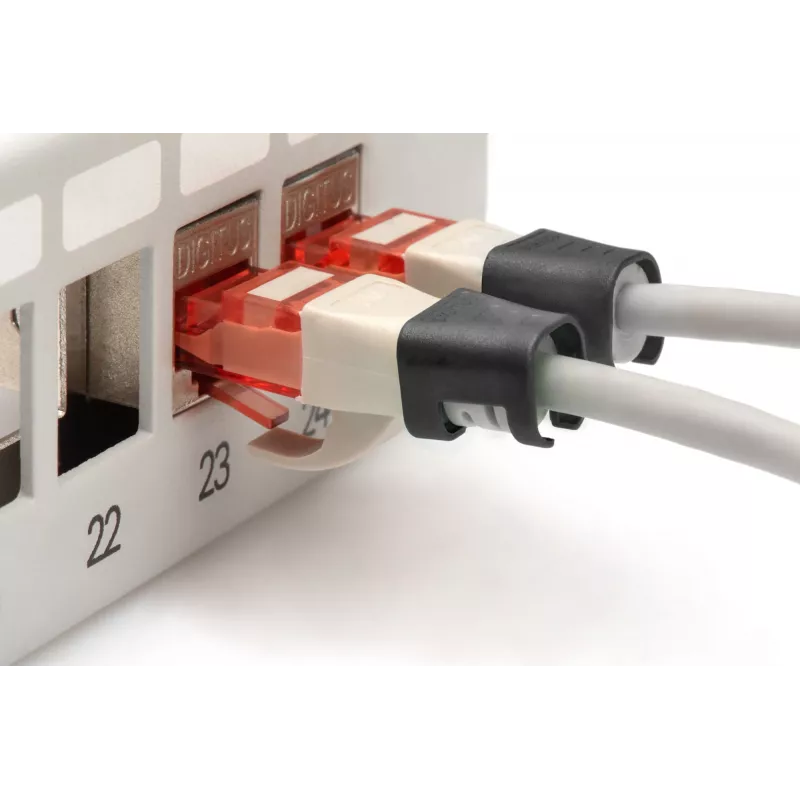 DIGITUS - kabelclips met kleurcodering - voor patchkabels - zwart (verpakking van 100) (A-CC-BL)