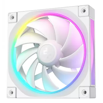 120 mm witte pc-behuizingventilator DeepCool FL12 WH, 2150 RPM, PWM, 55 CFM, 32 dB, FDB, 4-pins