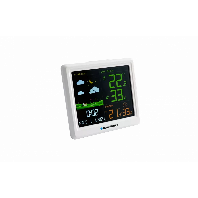 Weerstation BLAUPUNKT WS25WH – binnen-/buitenmetingen, draadloze sensoren