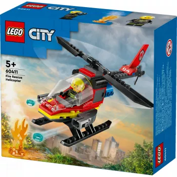 LEGO City brandweerhelikopter 60411 bouwspeelgoed, 85 onderdelen, draaibare rotorbladen, 1 minifiguur, leeftijd 5+ (220×90×60 mm)
