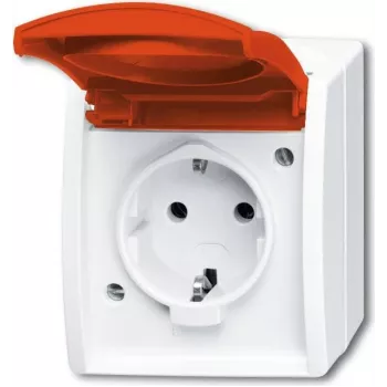 Busch-Jaeger Stopcontact type F rood wit (2083-0-0839)
