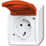 Busch-Jaeger Stopcontact type F rood wit (2083-0-0839)