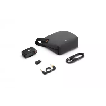 Microfoon-ontvanger DJI Mic 3 camerabevestiging zwart – batterijgevoed, inclusief 3,5-mm audio- en USB-kabel