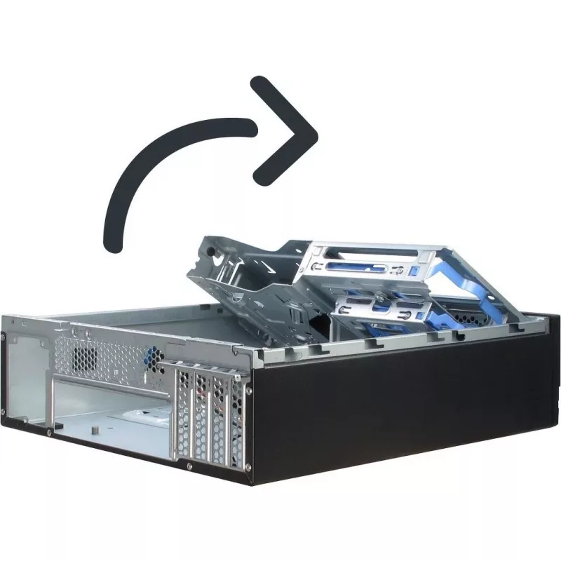 Inter-Tech IT-503 - SFF - Mini-ATX - zonder voeding (TFX12V) - matzwart - USB/audio (88881270)