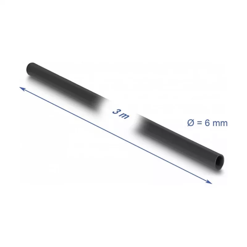 DeLOCK PVC-isolatieslang 3 m x 6 mm zwart