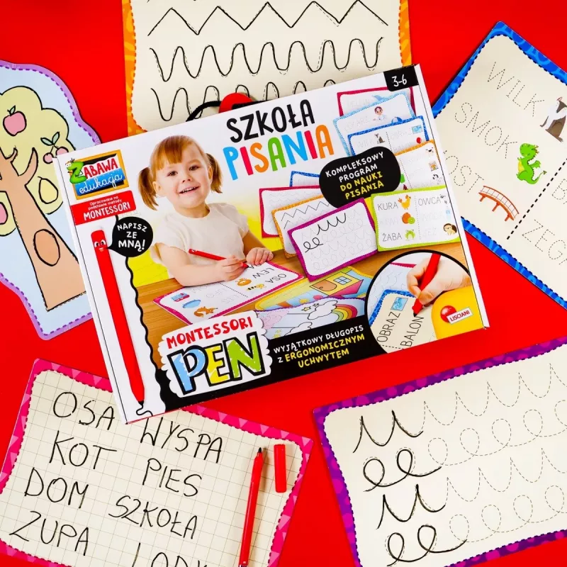 Montessori pen schrijfschool leerset met 18 borden