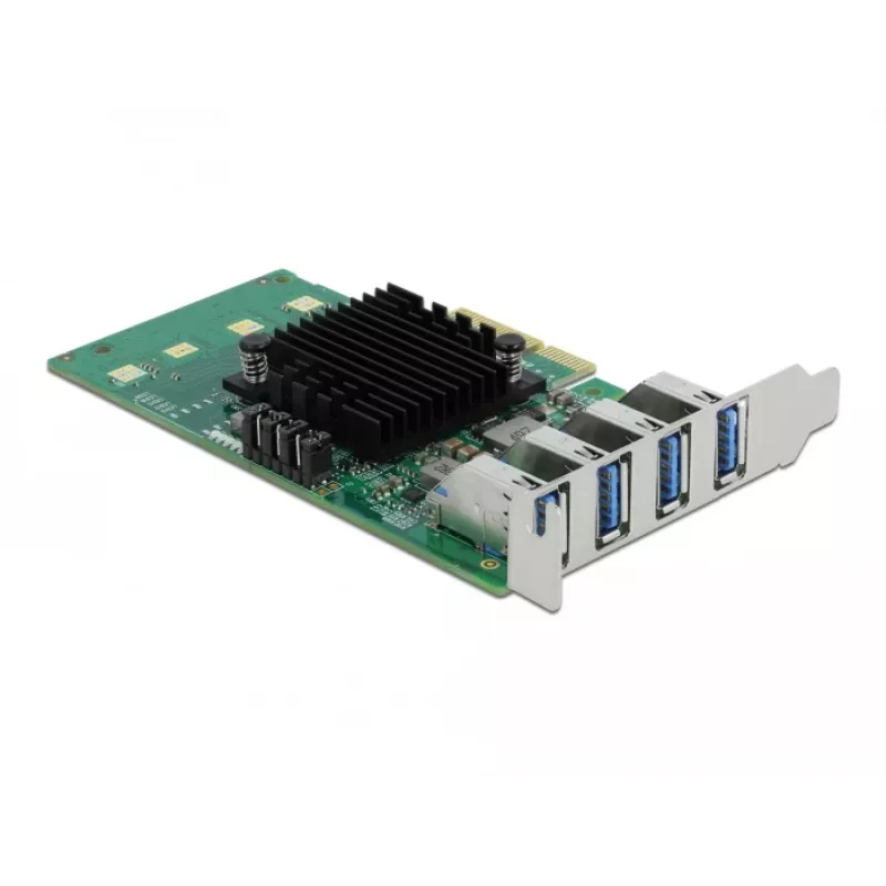 DeLOCK PCI Express x4-kaart naar 4 x externe USB 3.0 quad channel - low profile formaat