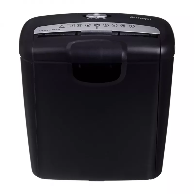 Activejet ASH-0601S papierversnipperaar, P-2, 10 l, 6 mm stroken, 6 vel, zwart.