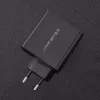 Qoltec 51716 wandlader 63 W, USB-C PD + USB QC 3.0, 5-20 V 1,5-3 A, zwart