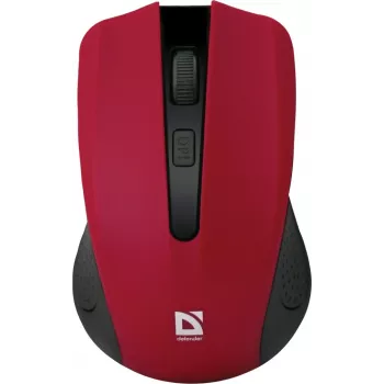 Draadloze optische muis DEFENDER MM-935 RF – voor beide handen, 1600 DPI, rood, RF-USB-ontvanger, AAA-batterijen