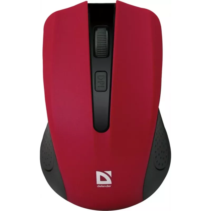 Draadloze optische muis DEFENDER MM-935 RF – voor beide handen, 1600 DPI, rood, RF-USB-ontvanger, AAA-batterijen