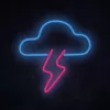 Neonlicht MANTA SNL71BL wolk met bliksem blauw‑roze – decoratief LED-neonbord