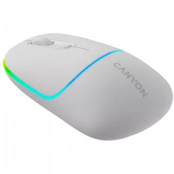 Canyon MW-22 CNS-CMSW22SW muis – 2-in-1 Bluetooth/2,4 GHz – optisch – 800/1200/1600 DPI – 4 toetsen – RGB-verlichting – oplaadbaar – sneeuwwit