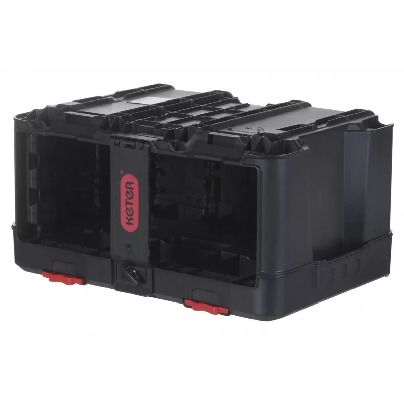 Gereedschapskist KETER Stack'N'Roll (17210831/253380) met 3 organizers zwart