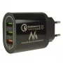 USB-wandlader MACLEAN MCE479B — 3x USB-aansluitingen, 18W totaalvermogen, compact