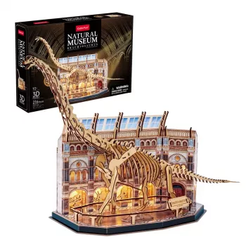 3D LED-puzzel Dante CubicFun NatMus Brachiosaurus 05447 – educatief montagemodel met LED-licht