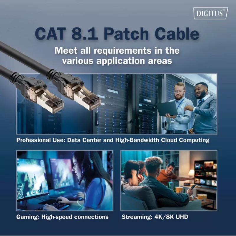 Digitus DK-1843-005 CAT 8.1 S/FTP patchkabel 0,5 m, zwart