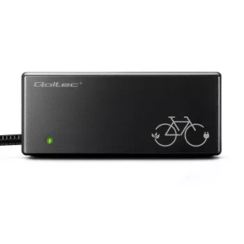 E-bike-oplader QOLTEC 36V–42V 2A met GX12 3-pins stekker