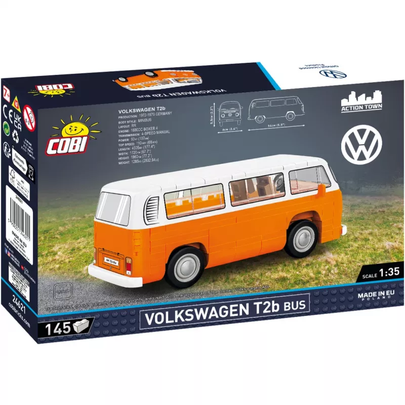 Modelbouwpakket Cobi Volkswagen T2b bus oranje, schaal 1:35, bouwpakket