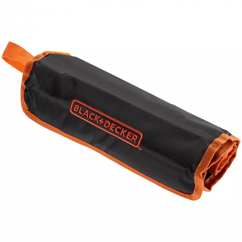 Monteursset met oprolbaar etui 76-delig zwart oranje