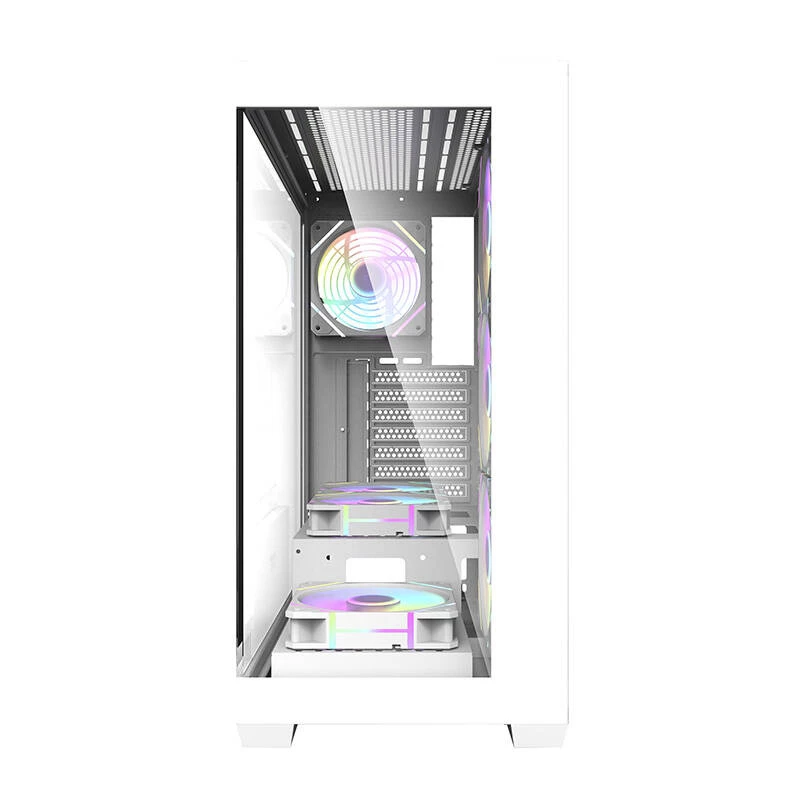 Computerbehuizing Darkflash DS900 (wit) + 7 ARGB-ventilatoren