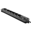 Overspanningsbeveiliging Qoltec 50112 zwart 6 AC-stopcontacten 230V 3m