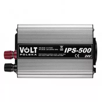 Omvormer AZO 350/500W 24V naar 230V model 4PRZ24230IPS500, 350W continu vermogen / 500W piekvermogen