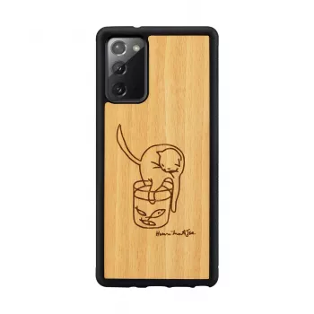 Beschermhoes man and wood voor Samsung Galaxy Note 20 met katten- en vissenprint