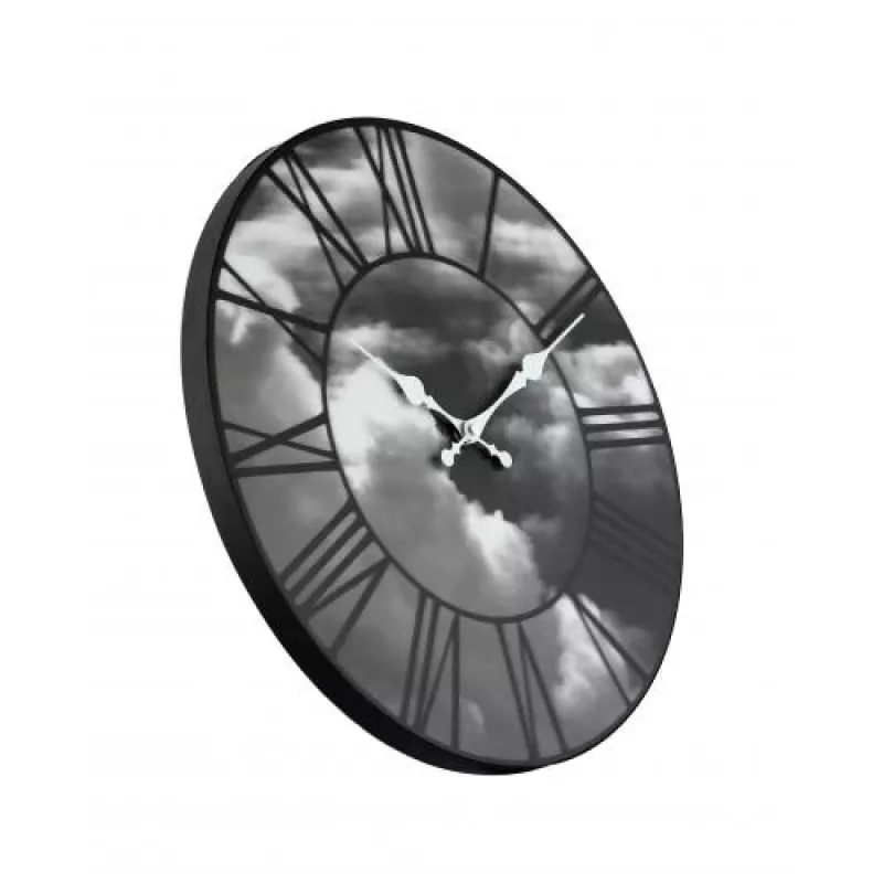 NeXtime klok 3037 Clouds, Ø39 cm, wand, zwart