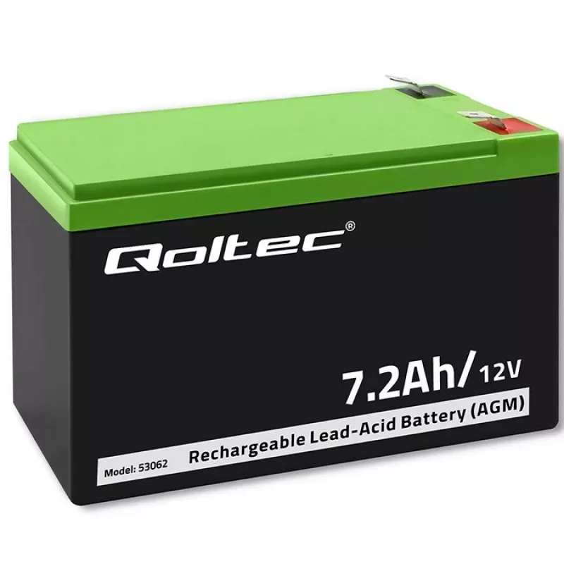 Qoltec 53062 AGM-accu | 12V | 7,2 Ah | max 108A