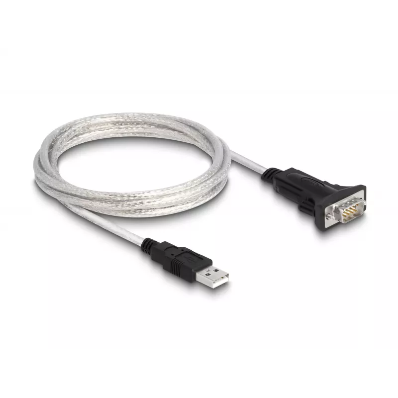 DeLOCK 63465 USB 2.0 Type-A naar serieel RS-422/485 adapter, 6-pins klemmenblok, 1,8 m, zwart/transparant