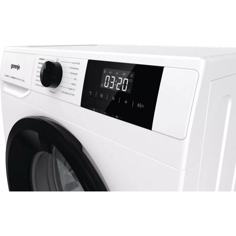 Vrijstaande wasmachine Gorenje W3NGPI72SBS, 7 kg, 1200 t/min, invertermotor, stoom, 15 programma's, wit
