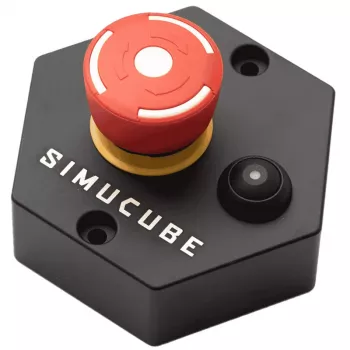 Button Simucube Premium torque-off knop, zwart/rood, 120×120×70 mm