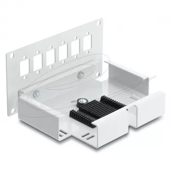 Patchpanel DELOCK 6‑poorts voor SC simplex of LC duplex, grijs metaal, DIN-railmontage