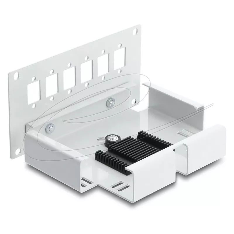 Patchpanel DELOCK 6‑poorts voor SC simplex of LC duplex, grijs metaal, DIN-railmontage