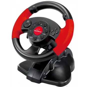 Stuurwiel ESPERANZA EG103 gaming-controller — pc/PS2/PS3, 13 toetsen, vibratie, versnellingssensor, zwart/rood