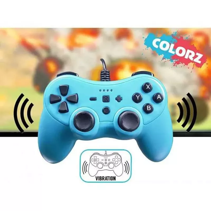 Bedrade controller SUBSONIC SA5488-1 Neon Blue — voor Nintendo Switch, bedrade verbinding