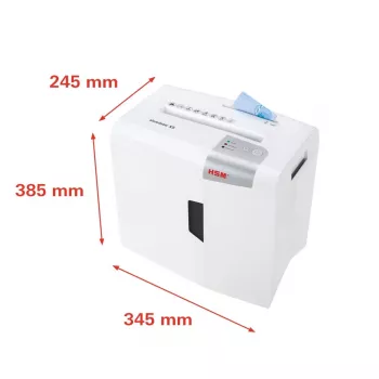 Papiervernietiger HSM X5 partikelsnede P-4, 22 cm werkbreedte, 4,5 mm deeltjes, capaciteit 5 bladen, 18 l bak