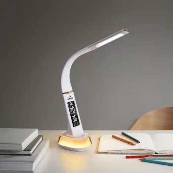 Bureaulamp Hawk HW-LAMP05 wit LED verstelbaar — compacte LED-werklamp met verstelbare arm