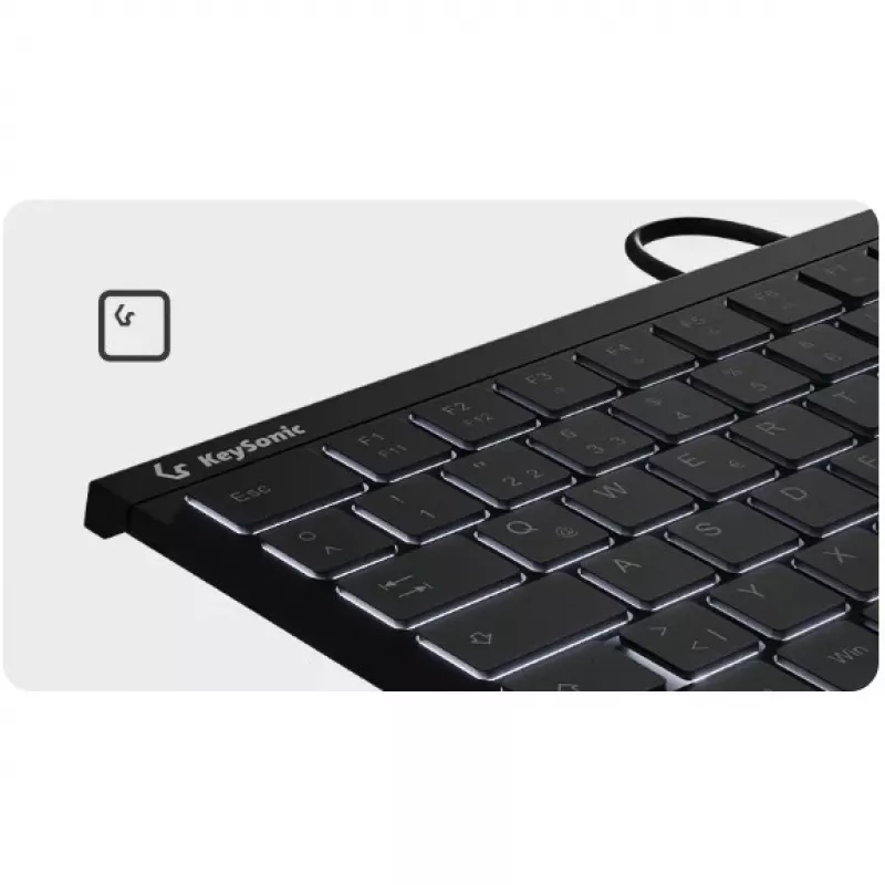 KeySonic KSK-5011ELC (DE) toetsenbord thuis USB QWERTZ Duits zwart