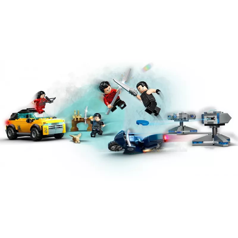 LEGO set Marvel Escape from the Ten Rings 76176 met minifiguren en voertuigen