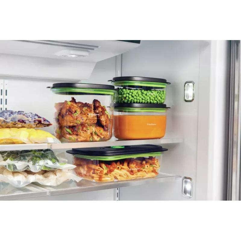 Bewaarcontainer FoodSaver FFC023X 1,8 L ovaal Tritan, zwart transparant, vacuümpomp, vaatwasmachinebestendig