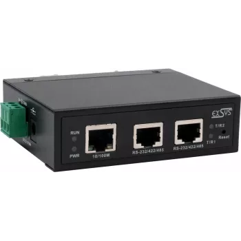 Seriële apparaatserver Exsys EX-61002 — 2x RS232/422/485, inclusief voeding